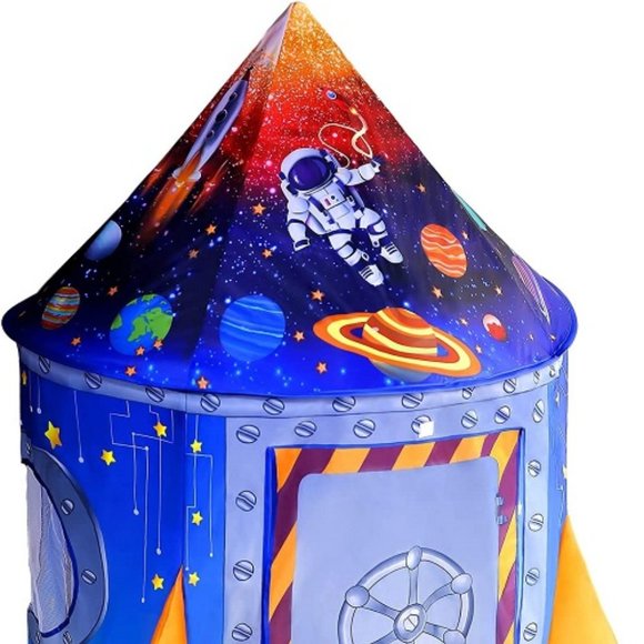 ROCKET SHIP PLAYHOUSE TENT Spaceship Boy Girl Toddler Kid 2+ Gift Astronaut NEW - Picture 3 of 6